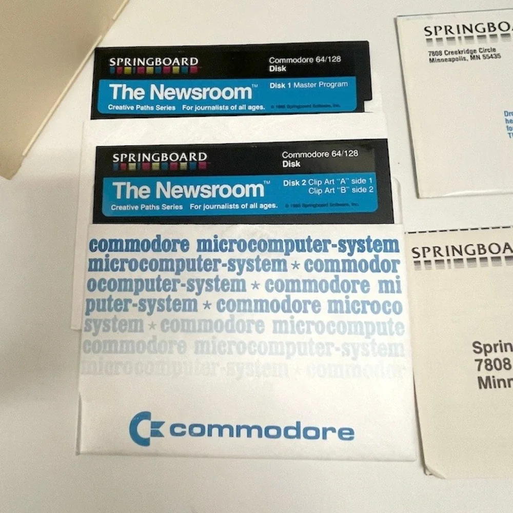 Springboard The Newsroom Software Commodore 64 128 Vintage‎ Computer Untested